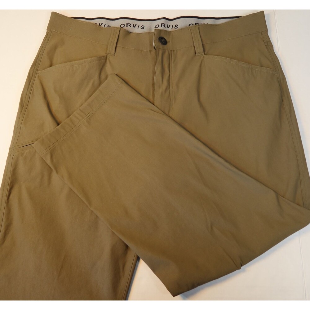 ORVIS Pants Mens 38x29 Green Water Repellent Cargo Pants  Hiking Fishing Outdoor